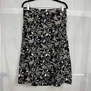 NWT Old Navy floral print midi skirt PL boho beachy pool tropical relaxed button